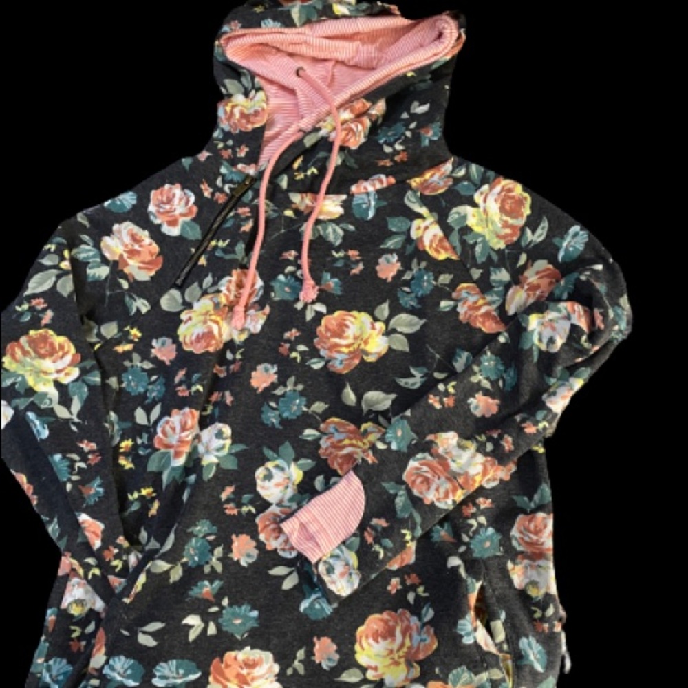 Ampersand Double Hooded Sweatshirt Coming Up Roses